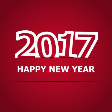 2017 mutlu yeni yıl kırmızı zemin üzerine