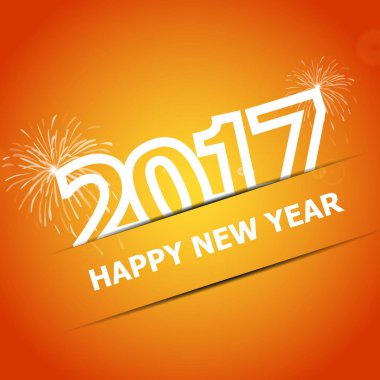 2017 happy New Year turuncu zemin üzerine