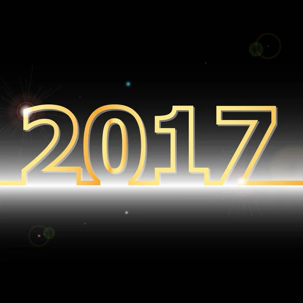 2017 Счастливый Новый Год на чёрном фоне — стоковый вектор