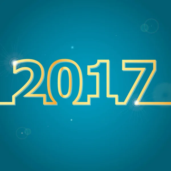 2017 Feliz Año Nuevo sobre fondo azul — Archivo Imágenes Vectoriales