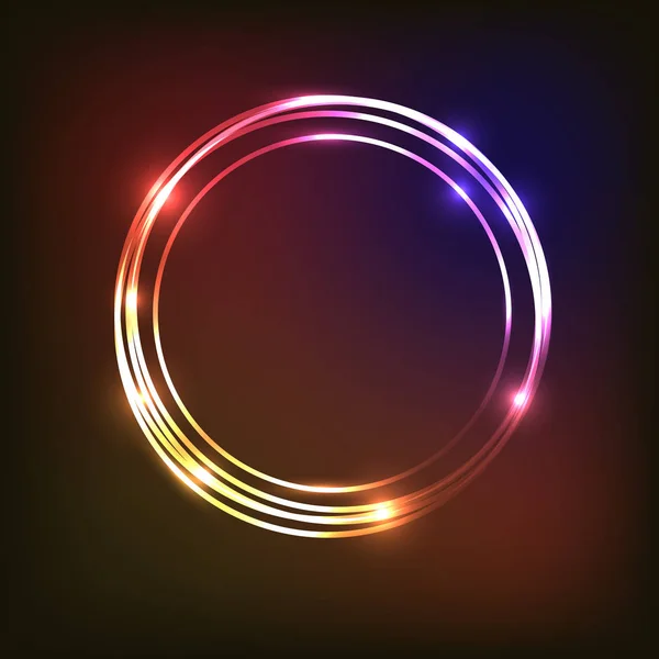 Abstracte neon achtergrond met cirkels — Stockvector