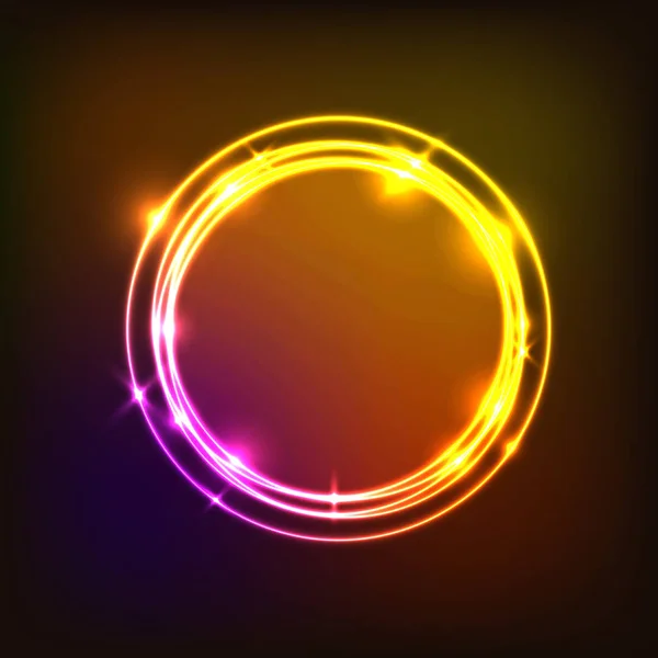Sfondo astratto con cerchi colorati al neon — Vettoriale Stock