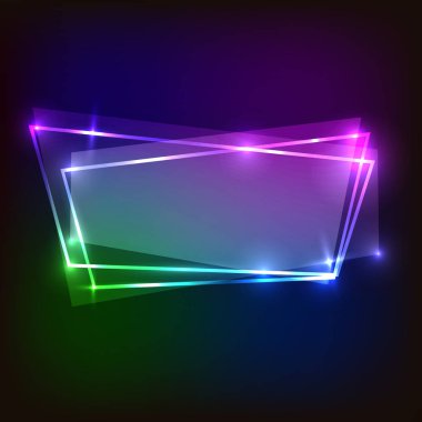 Soyut renkli afiş neon arka plan