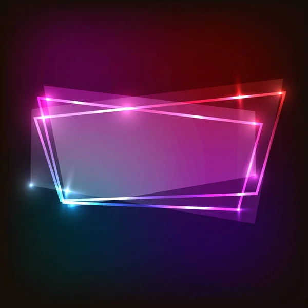 Abstrakter Neon Hintergrund mit buntem Banner — Stockvektor