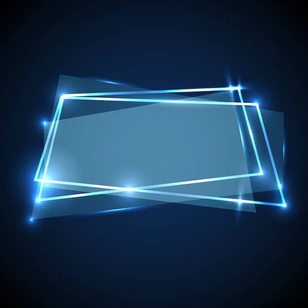Абстрактний фон з блакитним неоновим банером — стоковий вектор