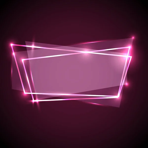 Abstrakt bakgrund med rosa neon banner — Stock vektor