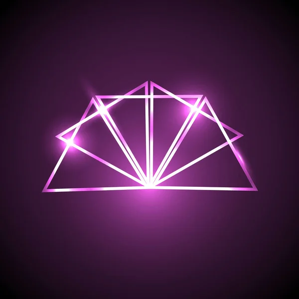 핑크 네온 삼각형 추상 배경 — 스톡 벡터