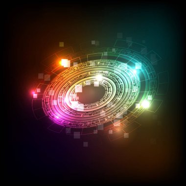 Soyut fütüristik teknoloji renkli arka plan 