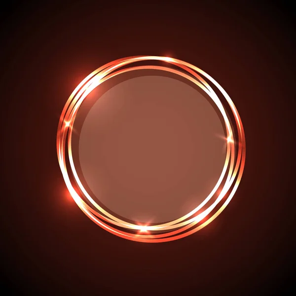 Абстрактний фон з банером помаранчевих неонових кіл — стоковий вектор