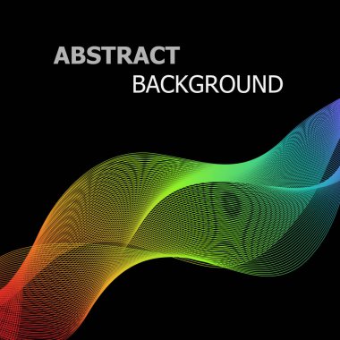 Siyah arka plan üzerine dalga soyut renkli hat