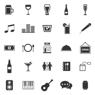 Beyaz arka plan üzerinde simgeler Bar