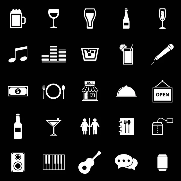 Bar icons on black background — Stock Vector