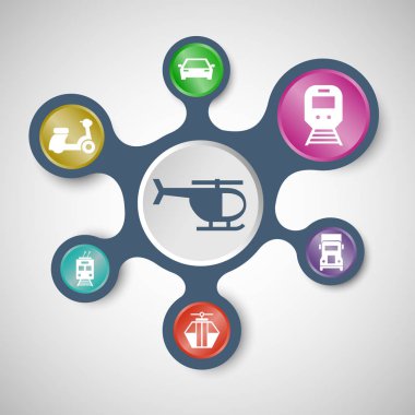 Ulaşım Infographic şablonları bağlı metaballs ile