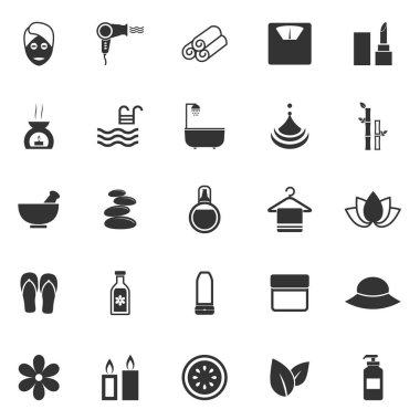 Beyaz arka plan üzerinde güzellik simgeler