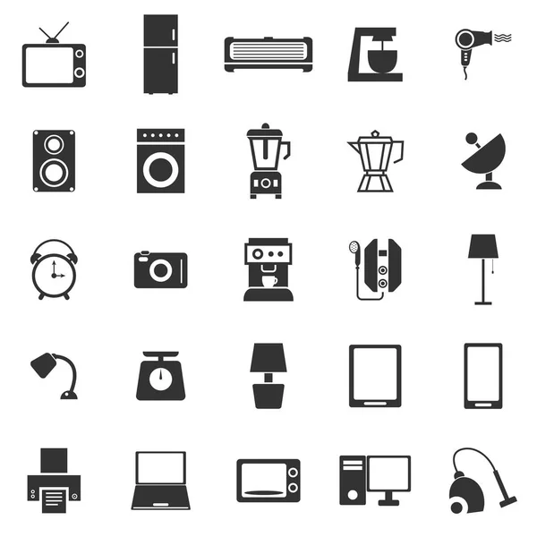 Iconos domésticos sobre fondo blanco — Vector de stock