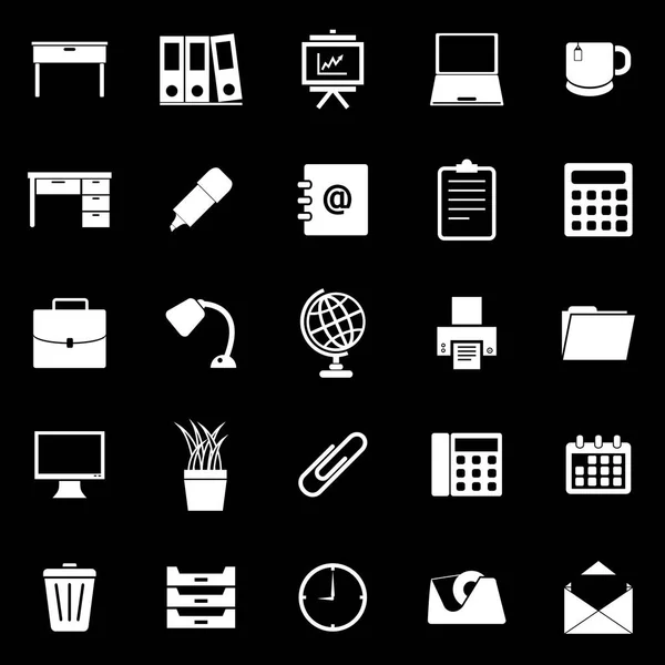 Workspace icons on black background — Stock Vector