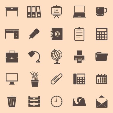 Çalışma alanı renk simgeleri kahverengi zemin üzerine