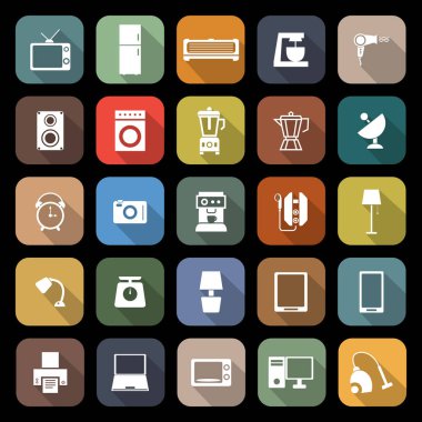 Uzun gölge ile ev düz simgeler