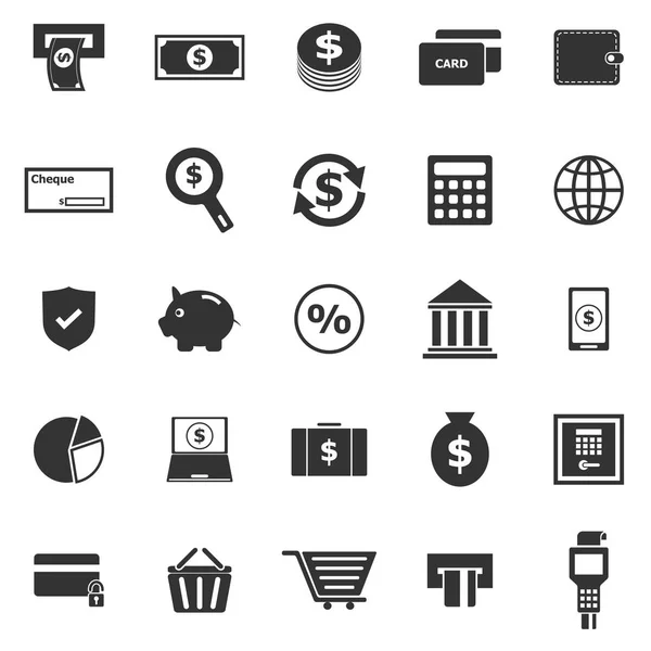 Iconos de pago sobre fondo blanco — Vector de stock