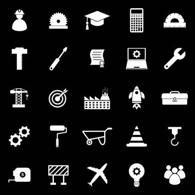 Simgeler siyah arka plan üzerinde mühendislik