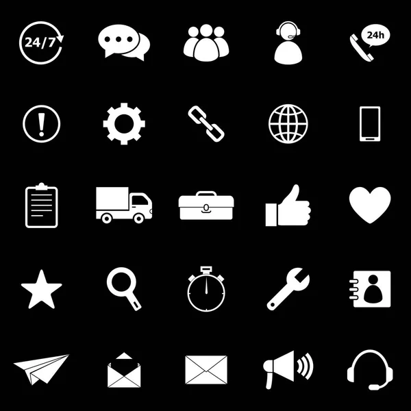 Kundenservice-Symbole auf schwarzem Hintergrund — Stockvektor