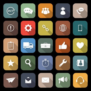 Müşteri hizmet düz kutsal kişilerin resmi ile uzun gölge