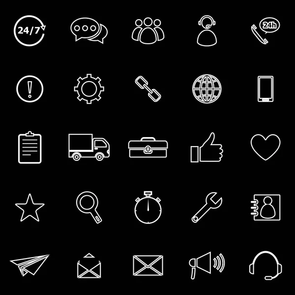 Kunden serviceraden ikoner på svart bakgrund — Stock vektor