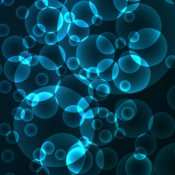 Círculos bokeh con fondo abstracto azul — Vector de stock