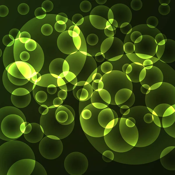 Круги боке с зеленым абстрактным фоном — стоковый вектор