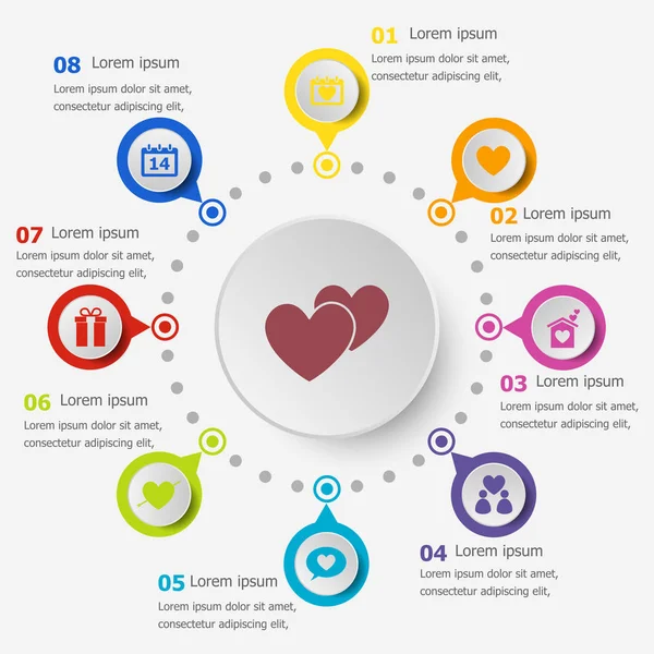 Infographic şablonu ile aşk kutsal kişilerin resmi