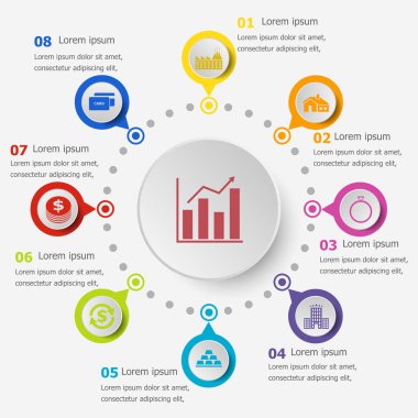 Infographic şablonu ile kredi kutsal kişilerin resmi