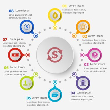Infographic şablonu ile finans kutsal kişilerin resmi