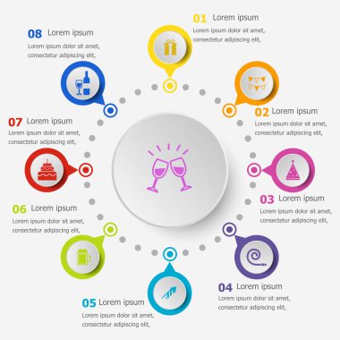 Infographic şablonu ile kutlama kutsal kişilerin resmi