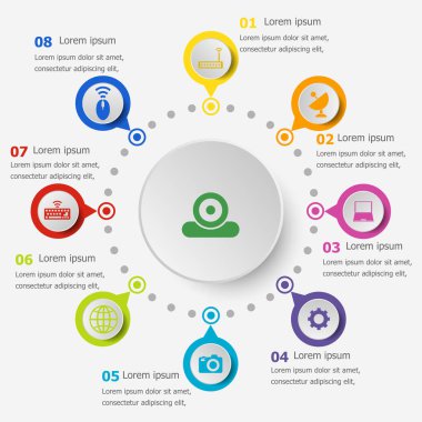 Infographic şablonu ile yüksek teknoloji kutsal kişilerin resmi