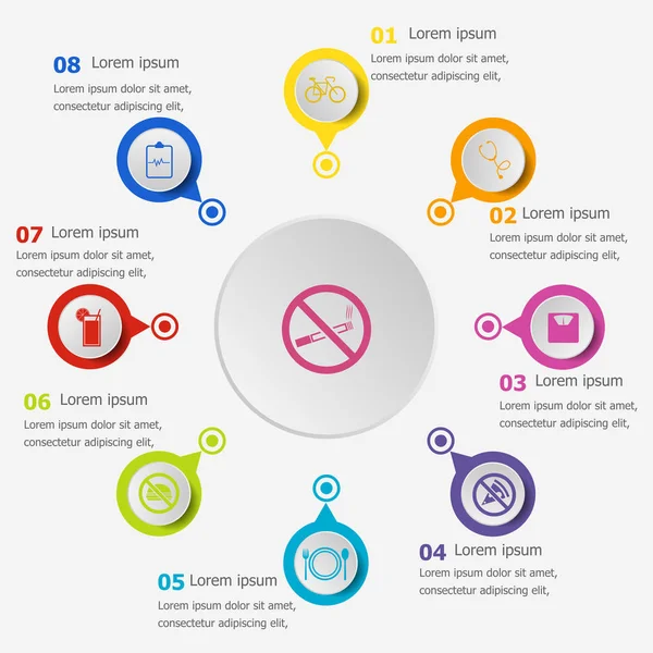 Infographic şablonu ile sağlık kutsal kişilerin resmi