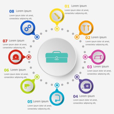 Infographic şablonu ile aracı kutsal kişilerin resmi