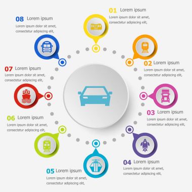 Infographic şablonu ile ulaşım kutsal kişilerin resmi