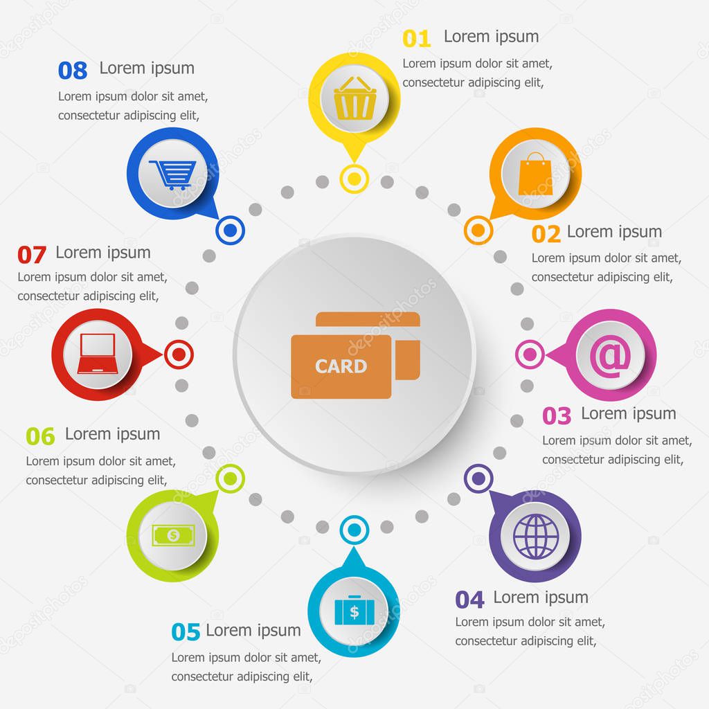 Infographic template with ecommerce icons