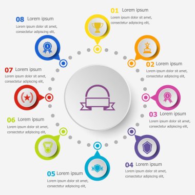 Infographic şablon Ödülü simgeleri ile