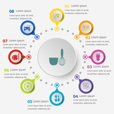 Infographic şablon hobi simgeleri ile