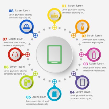 Gadget'ı simgelerle Infographic şablonu