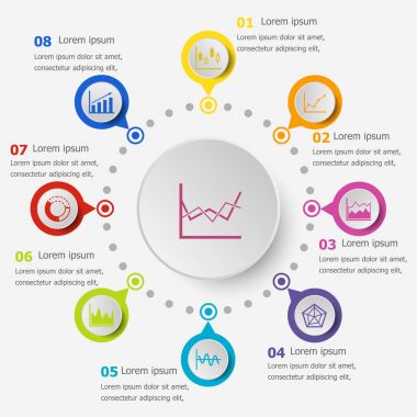 Infographic şablonu grafik simgeleri ile