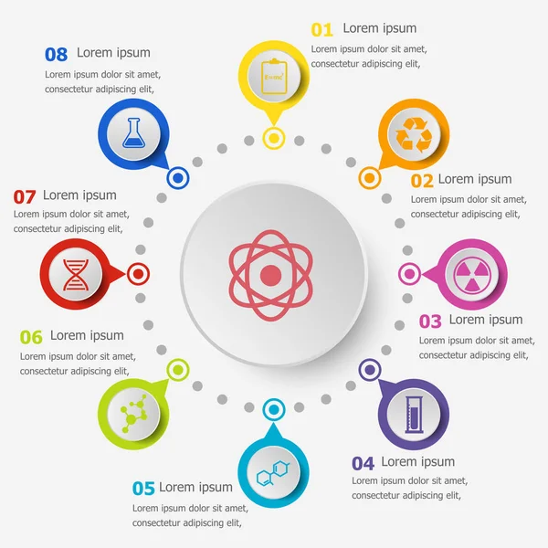 Infographic şablonu ile bilim kutsal kişilerin resmi