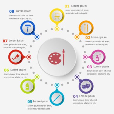 Infographic şablonu ile sanat kutsal kişilerin resmi