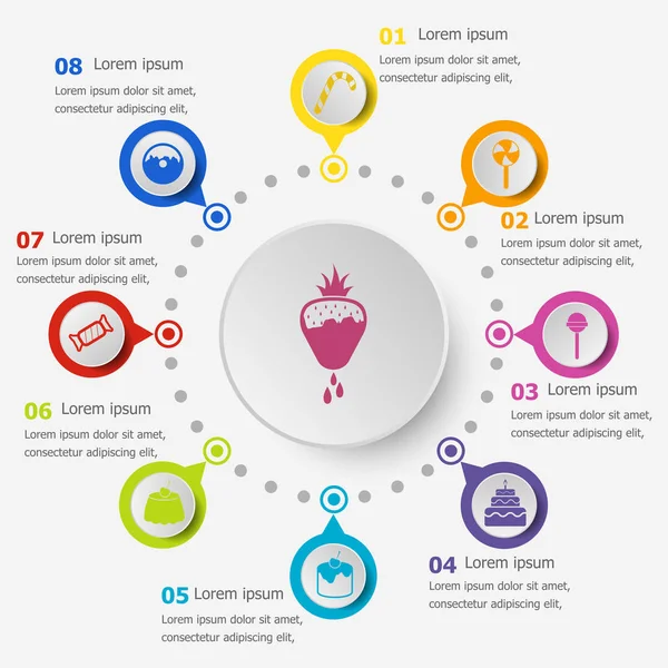 Infographic şablonu ile tatlı kutsal kişilerin resmi