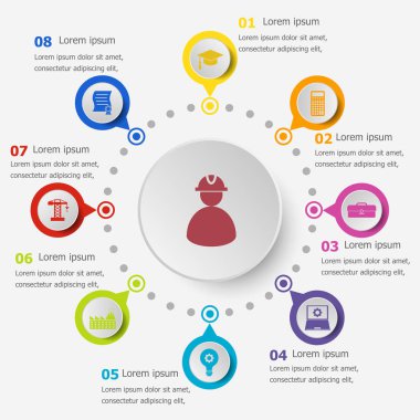 Simgeler mühendislik ile Infographic şablonu