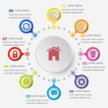 Infographic şablonu ile araç çubuğu simgeleri