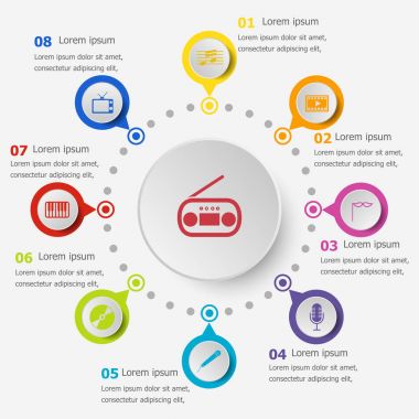 Infographic şablonu ile eğlence kutsal kişilerin resmi