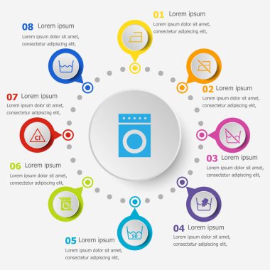 Infographic şablonu ile Çamaşırhane kutsal kişilerin resmi