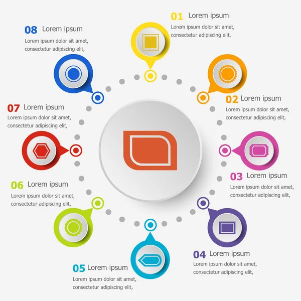 Infographic şablon etiketi simgeleri ile